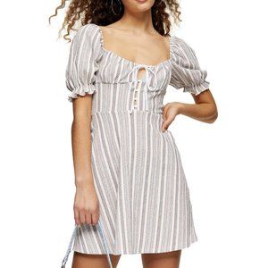 Topshop Textured Stripe Mini Dress